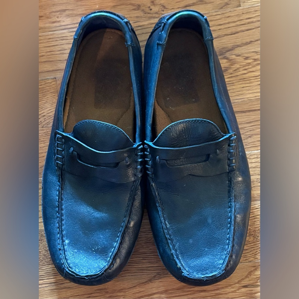 H.S Trask Dawson Navy Calfskin Penny Loafers Men Brand new, Size 8.5, EUC